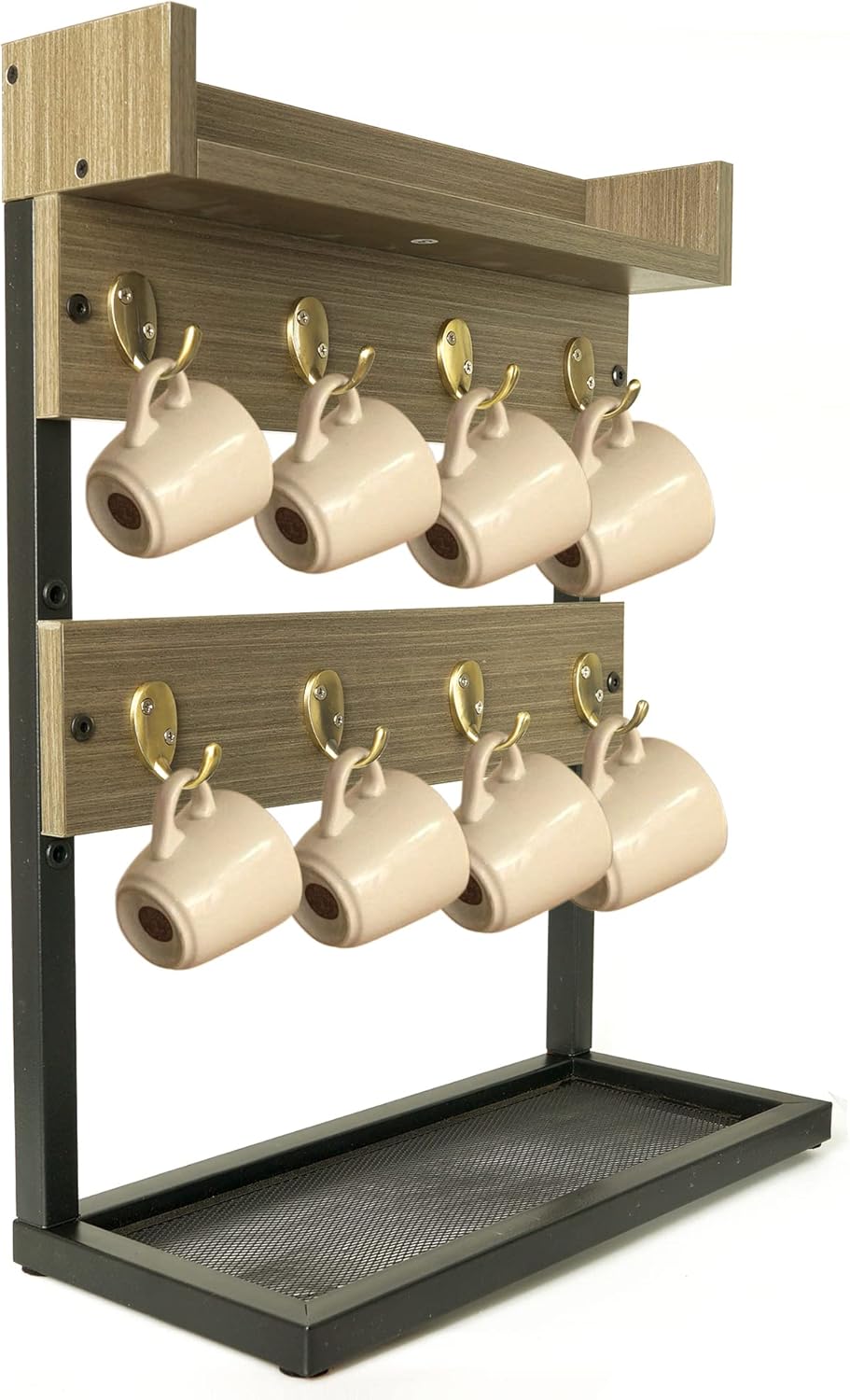Wall Mounted 2-Tier Coffee Mug Rack C3930