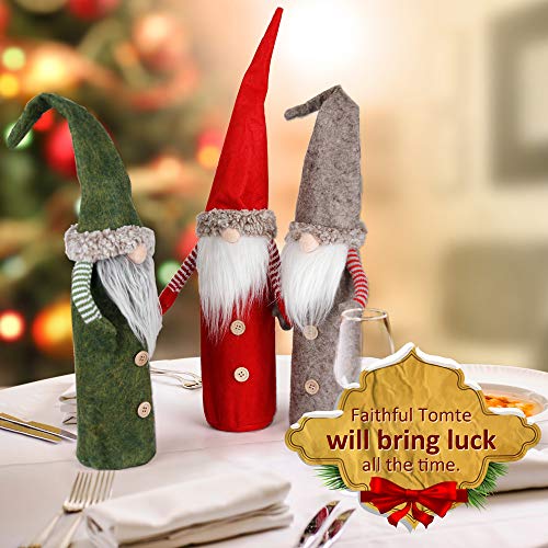 Christmas Gnomes Wine Bottle Cover 3 Pack N800