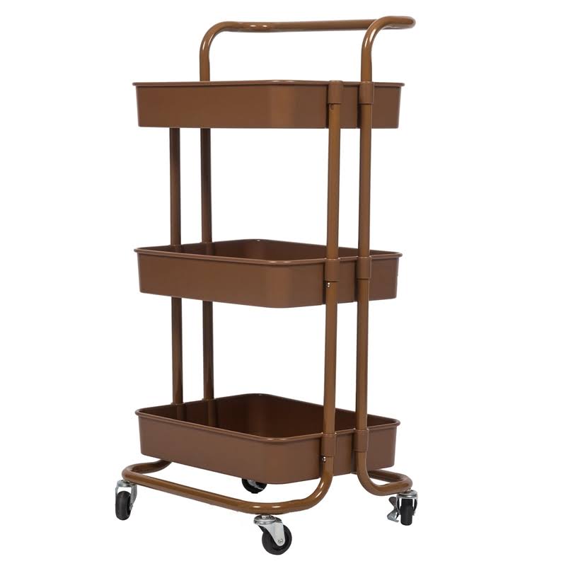 3 Tier Mobile Storage Caddy in Caramel P863