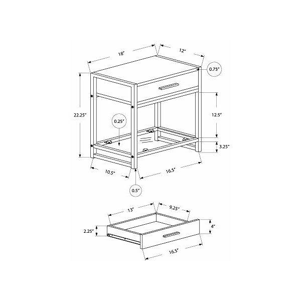 Dark Taupe Black Tempered Glass Accent Table O28191