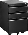 White Metal 3 Drawer File Cabinet with Lock E815
