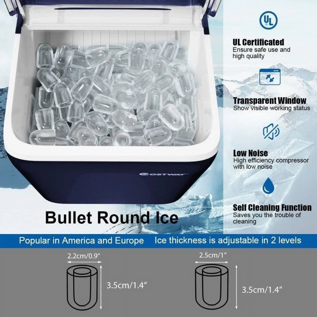 Portable Countertop Ice Maker Machine with Scoop C282