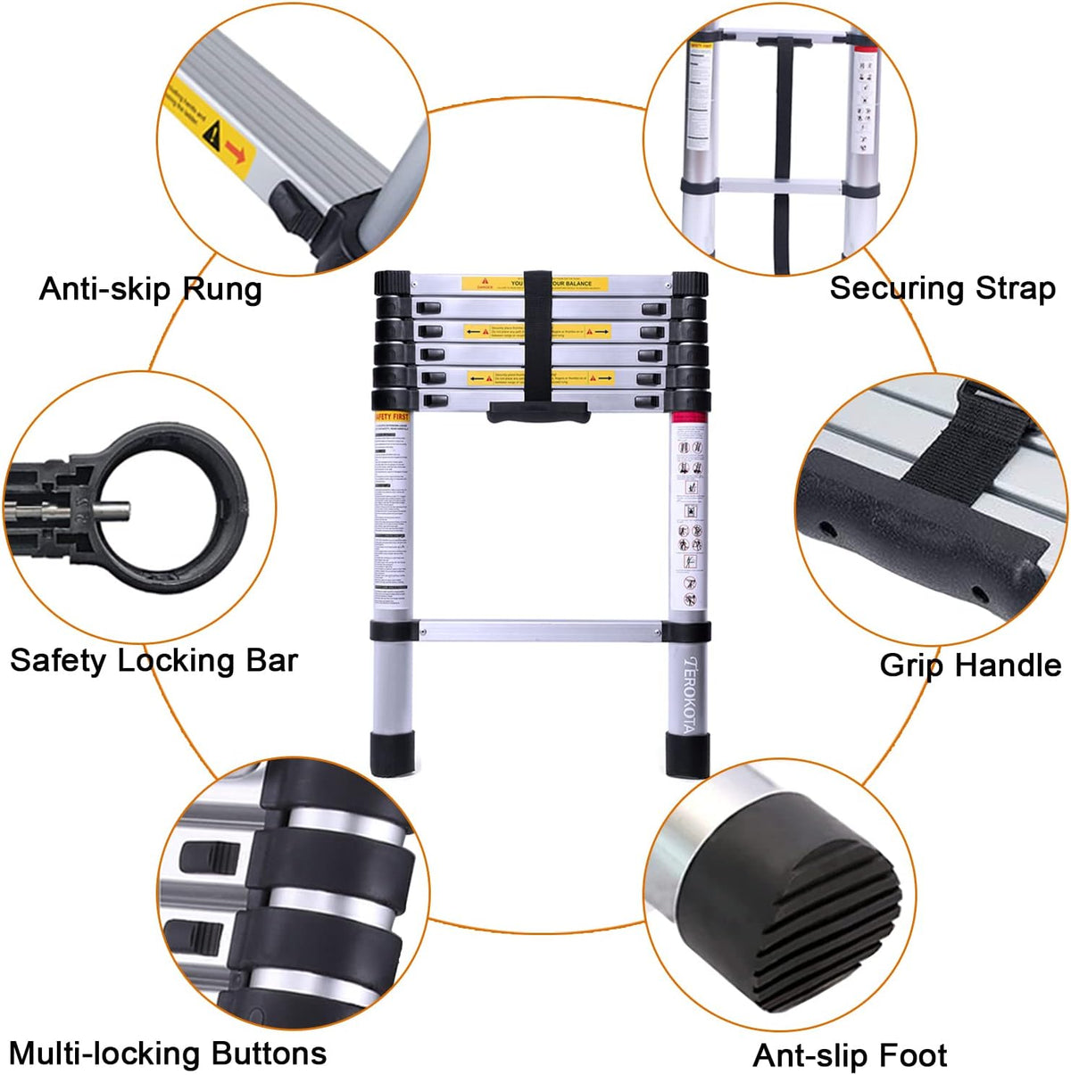 6.6FT Aluminum Telescoping Ladder L141994