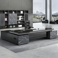 Black L-Shaped Executive Desk with Drawers 79" L x 63" W x 29.5" H Right Hand Return J14720