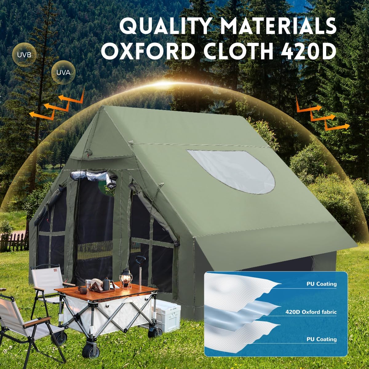 4 Season Inflatable Waterproof Camping Tent X558730