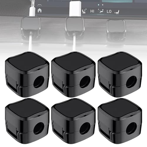 Black 6 Pcs Magnetic Cable Organizer Clips K24161