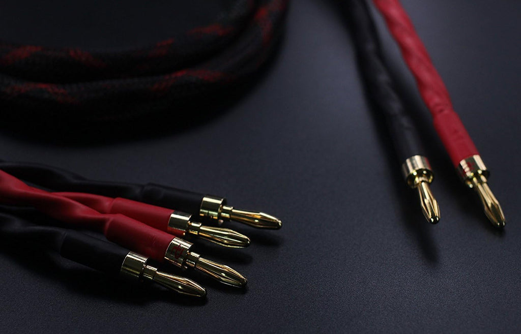 Bi-Wire Speaker Cable 2 Banana Plugs 4 Banana Plugs 1pair Set D7149