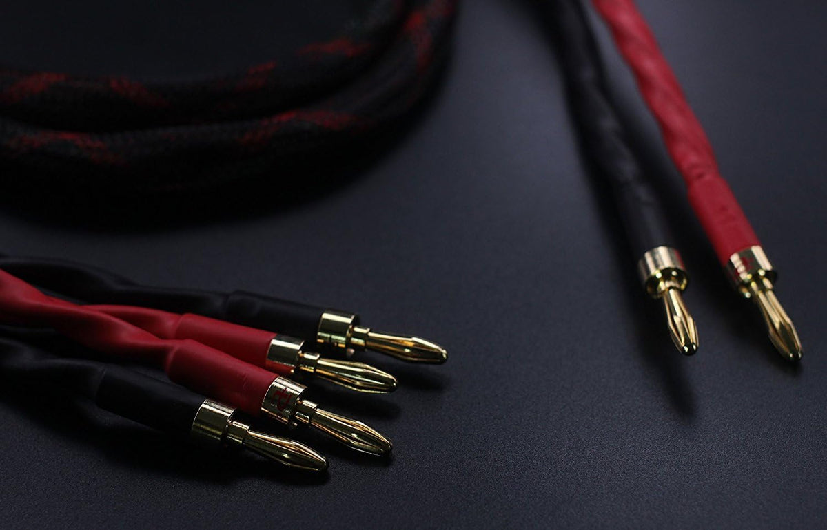 Bi-Wire Speaker Cable 2 Banana Plugs 4 Banana Plugs 1pair Set D7149