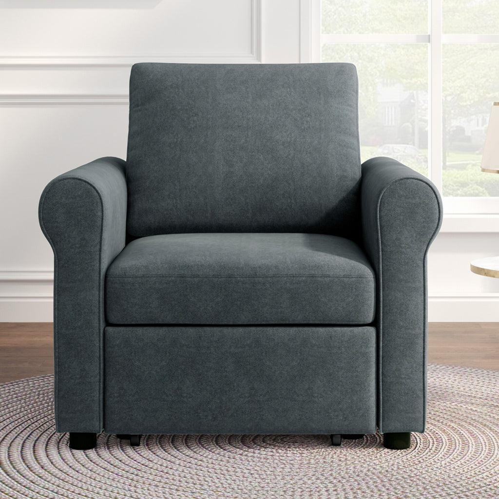 Dark Blue 3-in-1 Convertible Sofa Bed Chair N943
