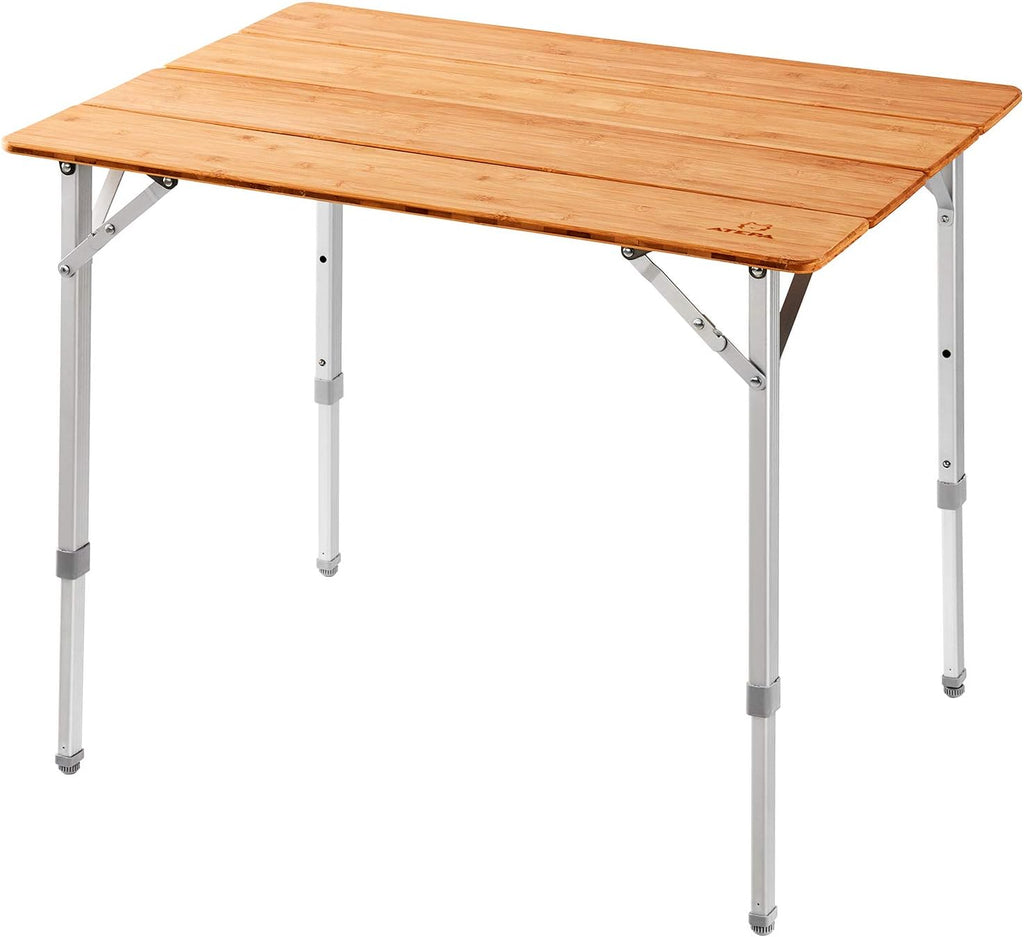 Bamboo Folding Camping Table with Adjustable Height M864