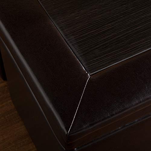 Dark Chocolate Nesting Coffee Table and Storage Ottomans Set X401743