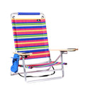 5 Reclining Aluminum Beach Chair with Cup Holder H2832