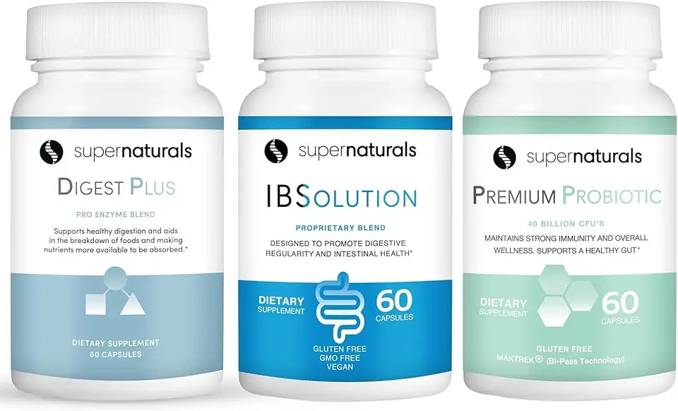 Probiotics 40 Billion CFU Digestive Enzyme 60 Count Capsules 3-Pack K19802