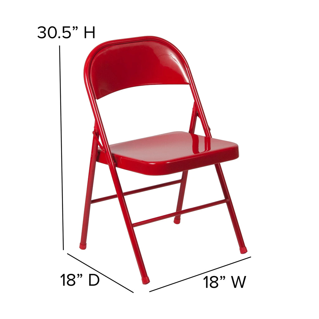Red Metal Folding Chair M422