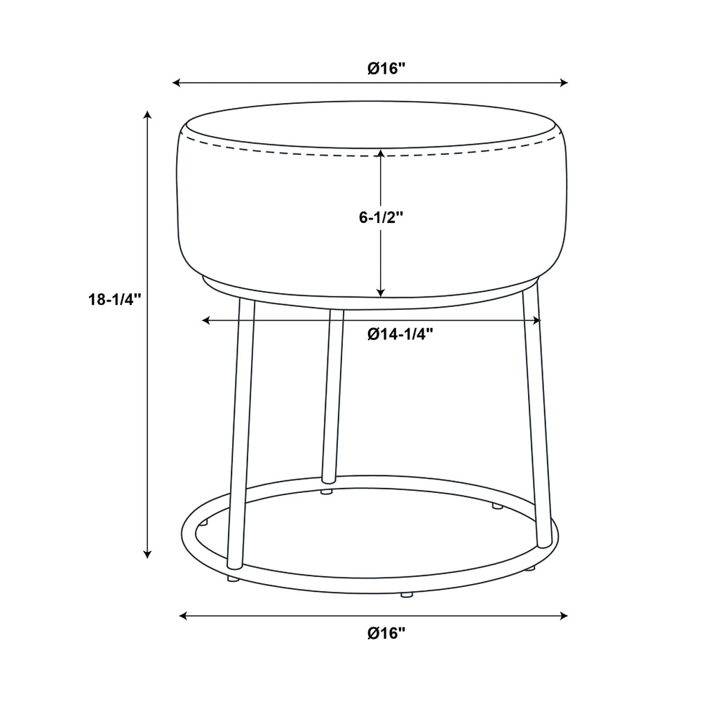 Gray Velvet Vanity Stool K7113