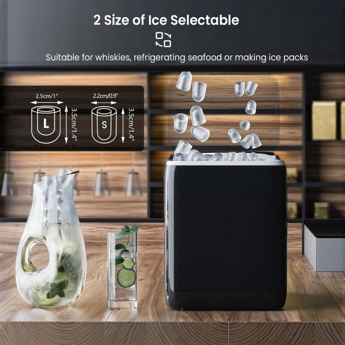 Portable Countertop Ice Maker Machine with Scoop C282