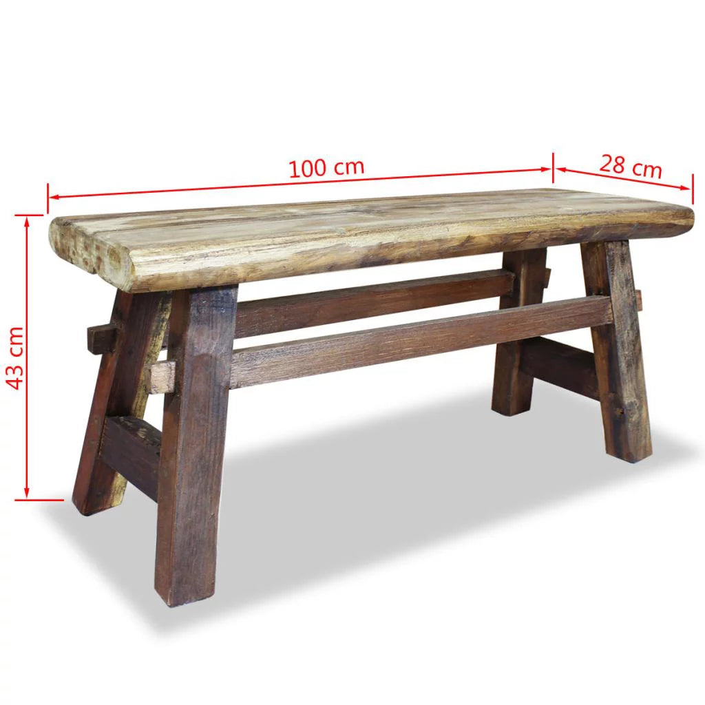 Solid Reclaimed Wood Bench Q898372