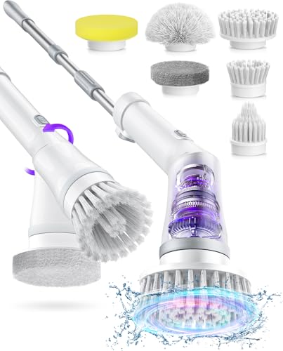 Cordless Electric Spin Scrubber with 6 Brush Heads N7971