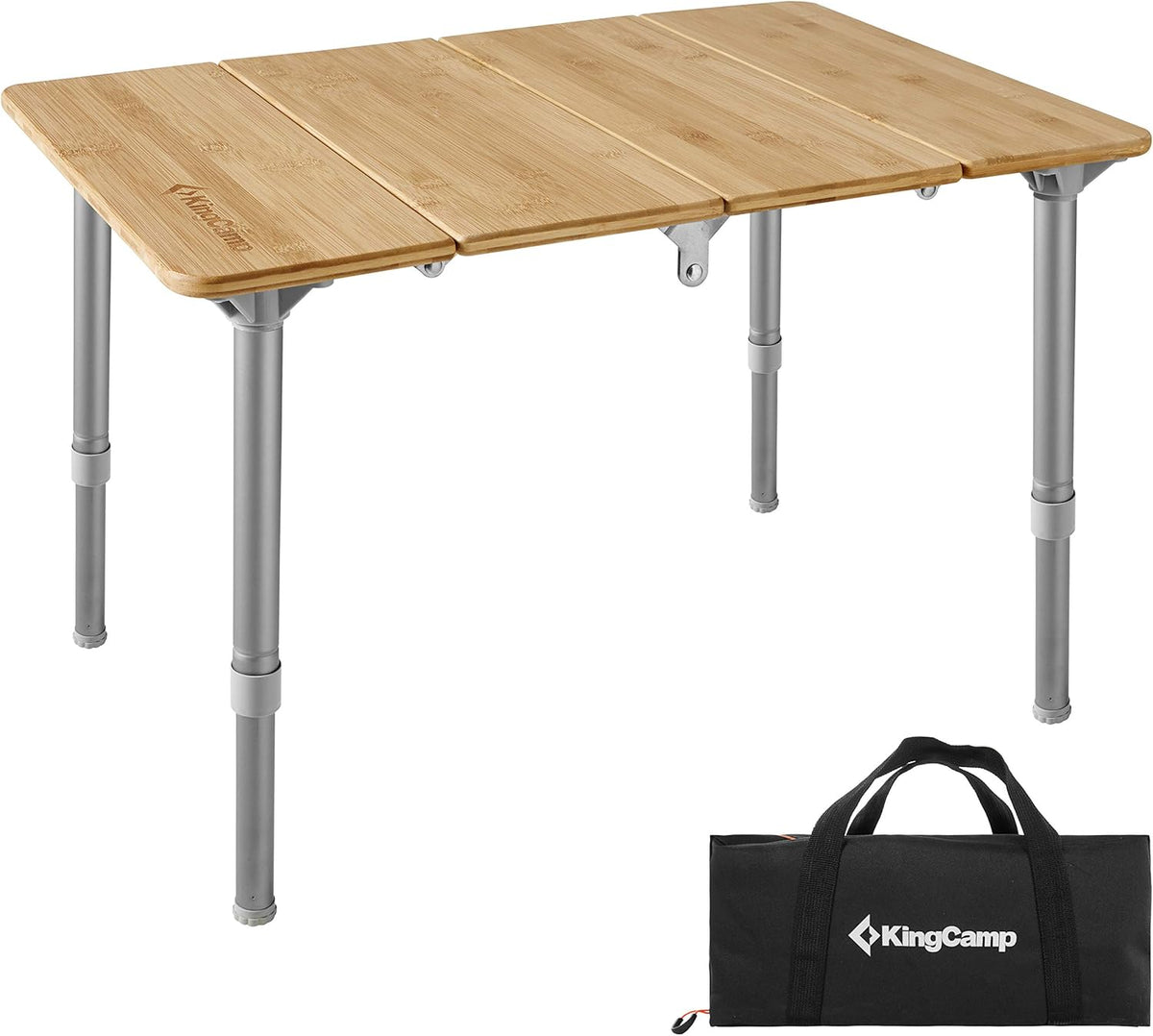 Bamboo Folding Camping Table with Adjustable Height M864