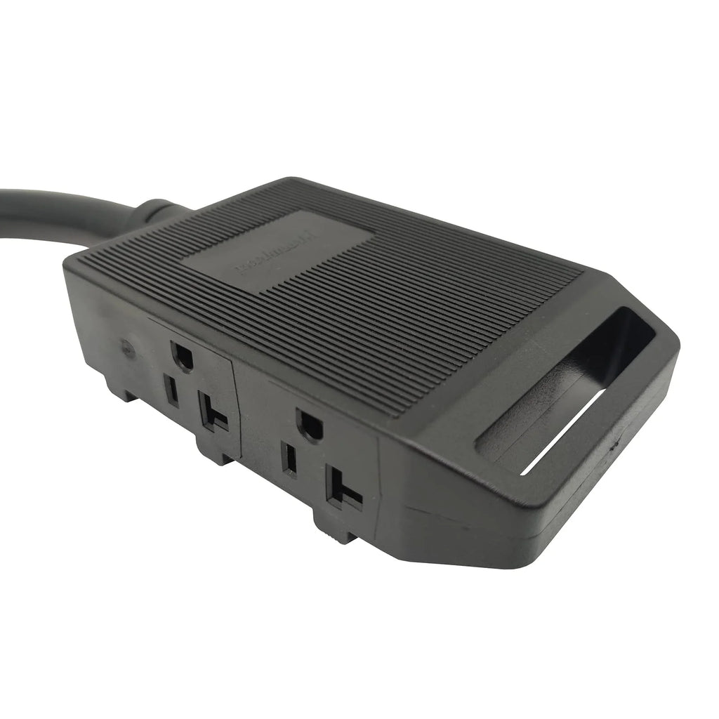 Dryer 30A to 20A Adapter Cord NEMA 14-30P Male 4-prong Plug to 5-20R T-Blade 5-15R Four Outlets Female with Two 20amp Circuit Breaker A8997