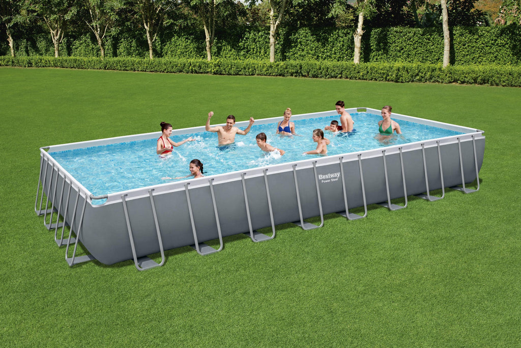 Power Steel 31'4 x 16' x 52 Rectangular Above Ground Pool Set N552208