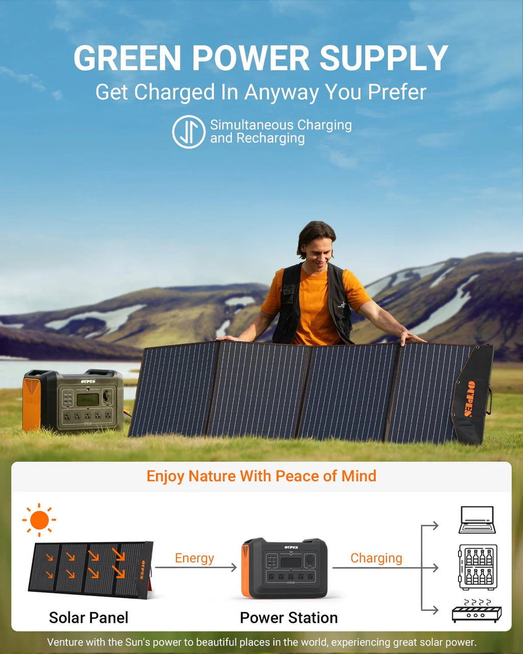 2400W 2232Wh Portable Power Station with 4 240W Solar Panels Z76352