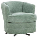 Charcoal Gray Textured Swivel Barrel Chair O661