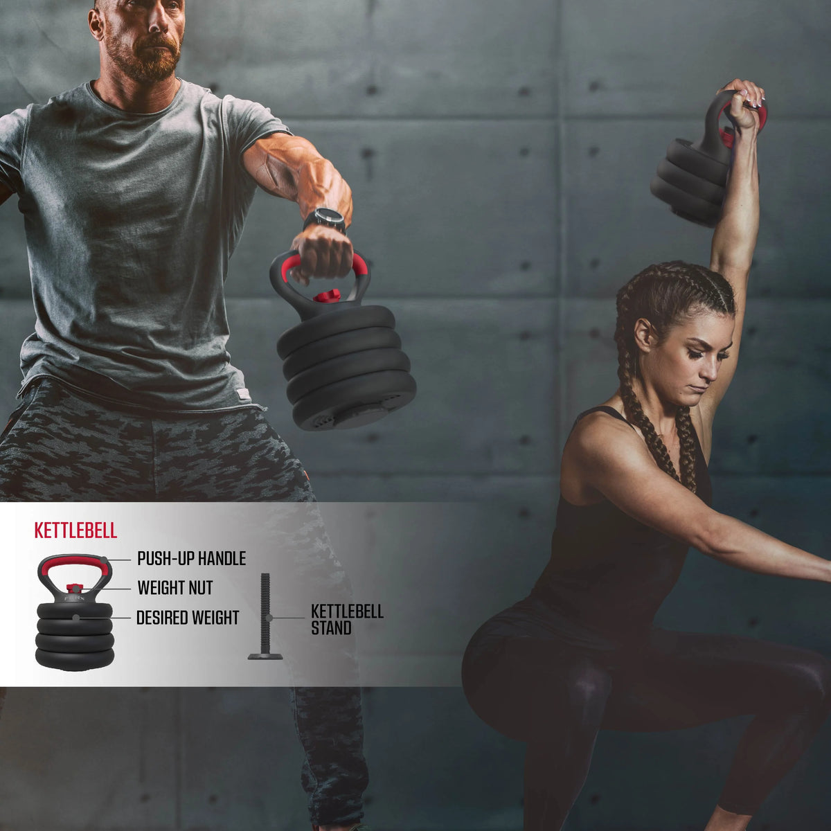 60 lbs Adjustable Dumbbell, Barbell, and Kettlebell Weight Set U6572
