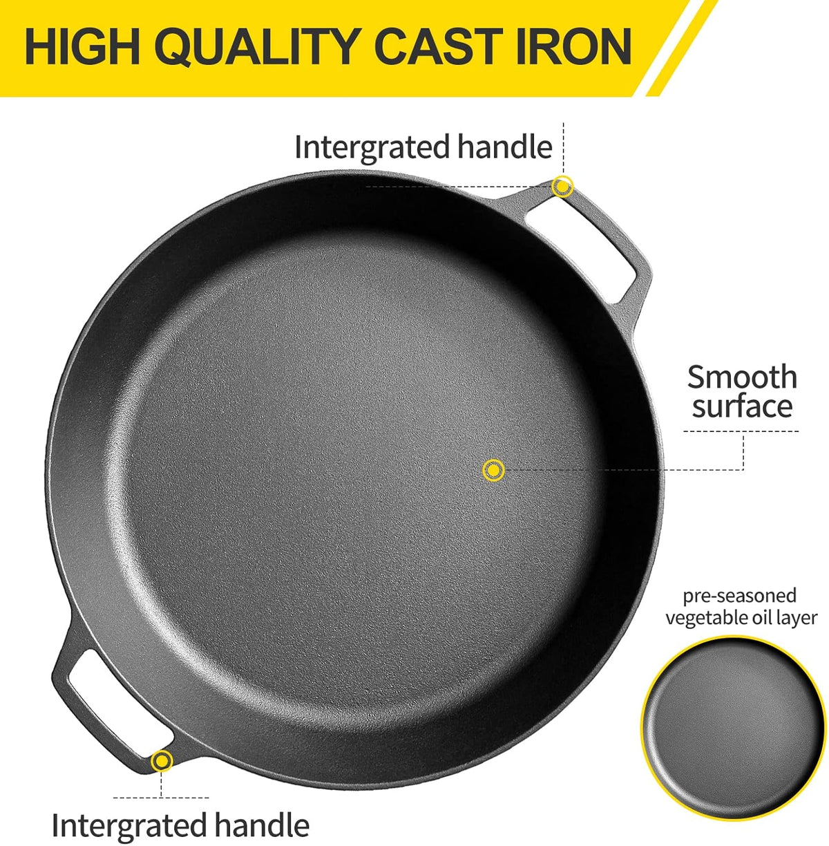 Large 17 Inch Cast Iron Skillet Q840154