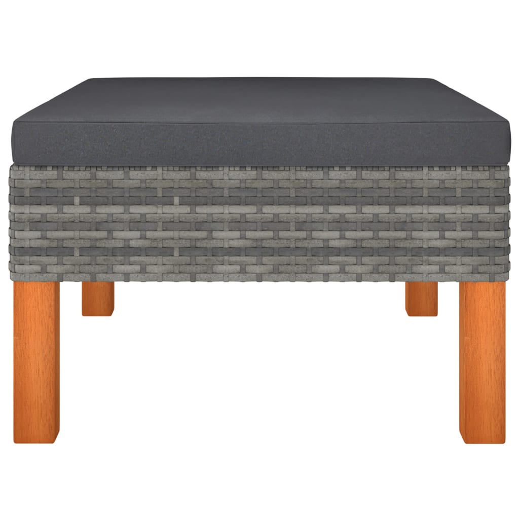 9 Piece Gray Poly Rattan Patio Conversation Set I788372