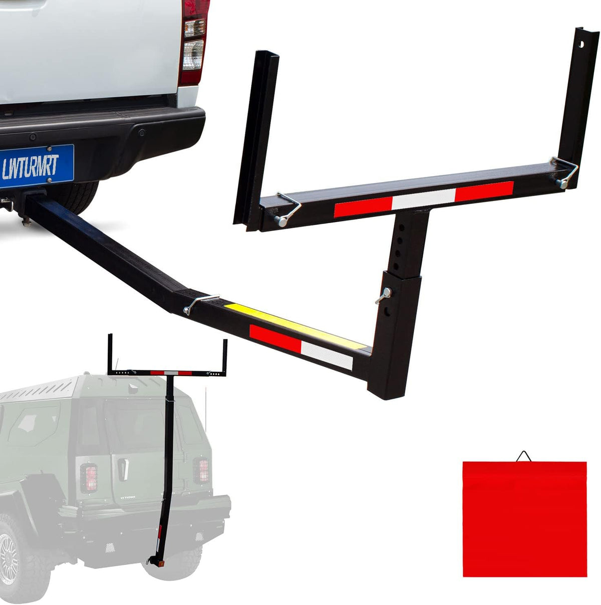 Pickup Truck Bed Extender, Heavy Duty Steel Hitch Mount W338916