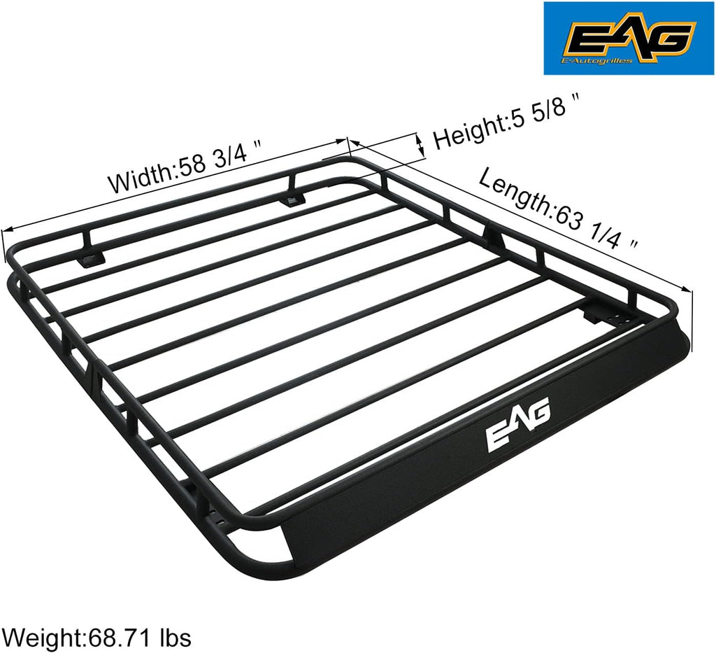 2/4 Door Roof Rack Cargo Basket with Wind Deflector 2 PCS I94833