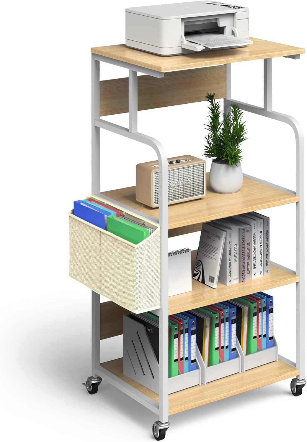 4 Tier Mobile Printer Stand with Storage Bag T522