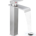 Chrome Waterfall Vessel Sink Faucet with Pop Up Drain K892679