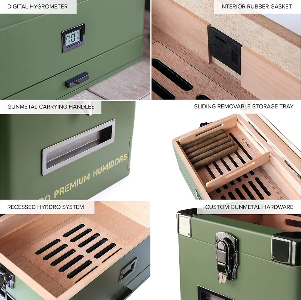 Glass Top Humidor with Front Hygrometer J75340