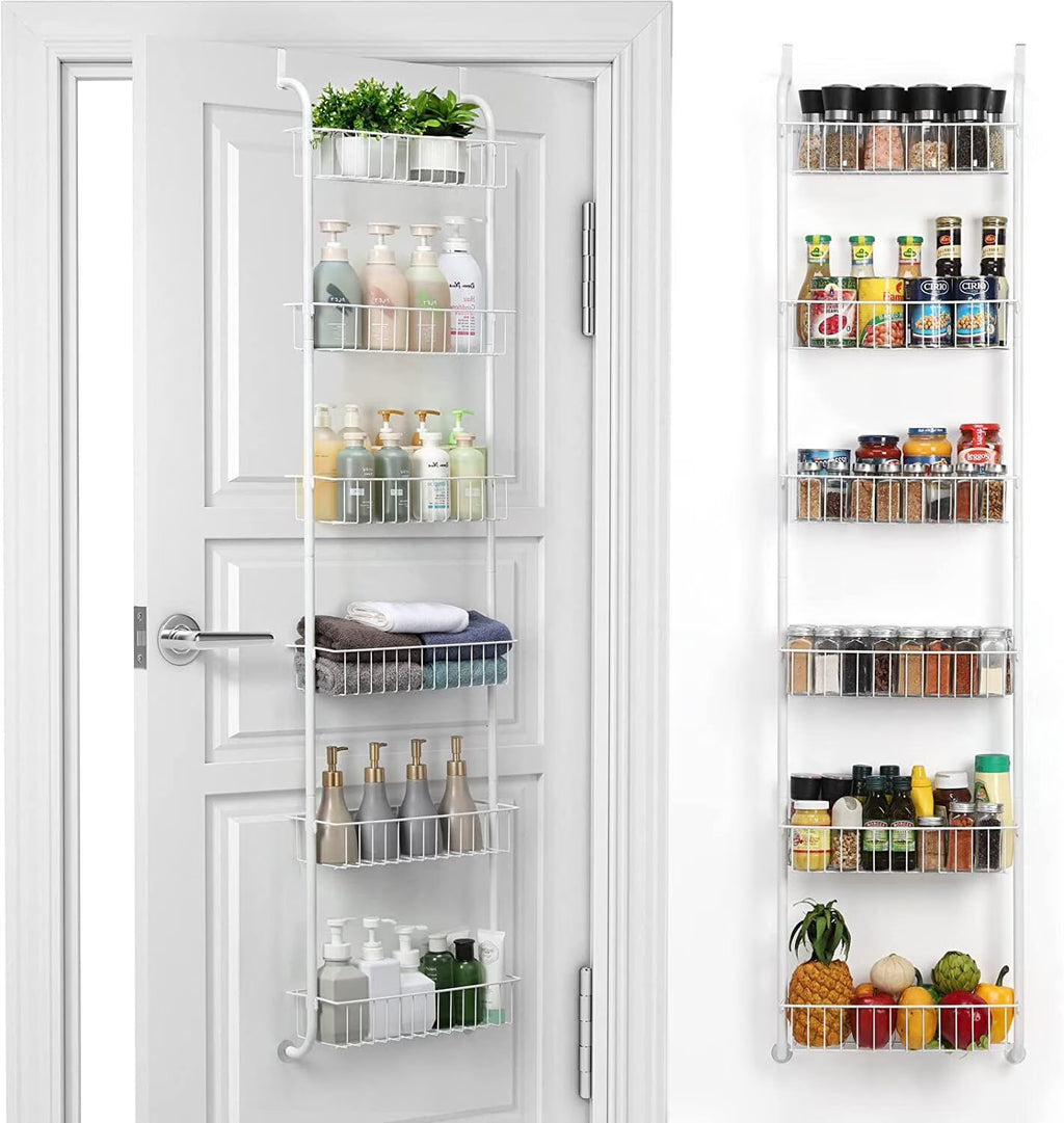 6-Tier Over The Door Pantry Organizer Rack Heavy-Duty Hanging Shelf C6031