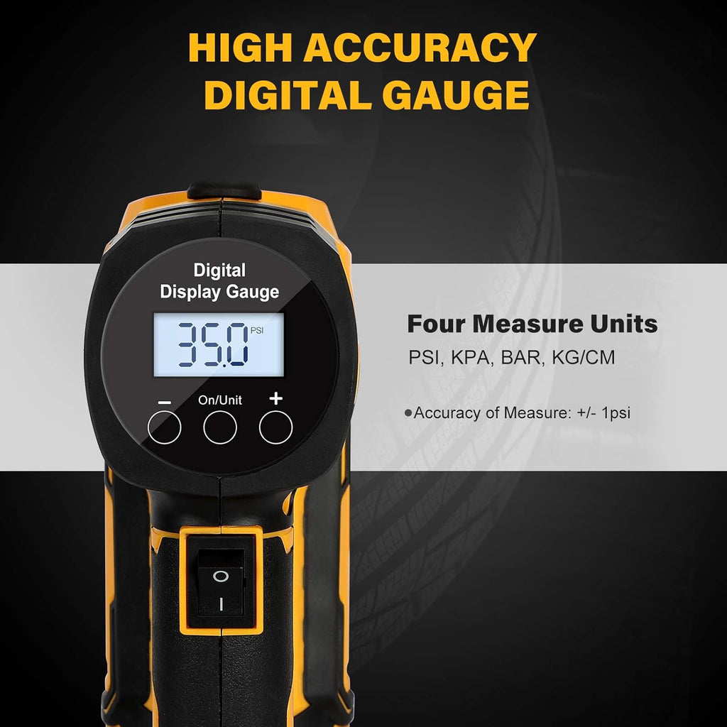 20V Cordless Tire Inflator Air Compressor with Digital Pressure Gauge T216