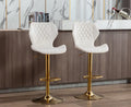 Adjustable Swivel Velvet Bar Stools Set of 2 L68341