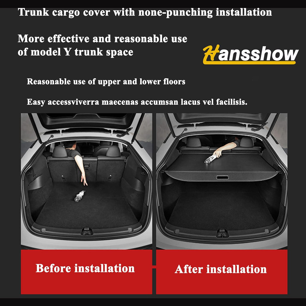 Cargo Privacy Cover for Tesla Model Y 2020-2021 Retractable Trunk Cover Y716