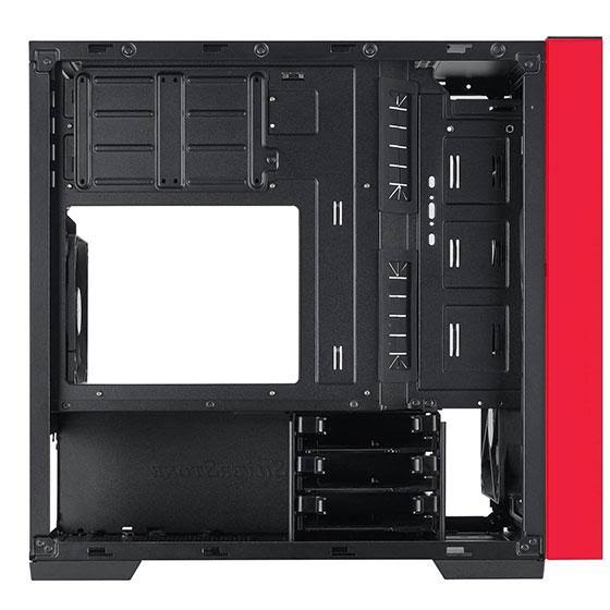 Micro-ATX Case with Tempered Glass Side Panel RGB Fans Black & Red Z58723
