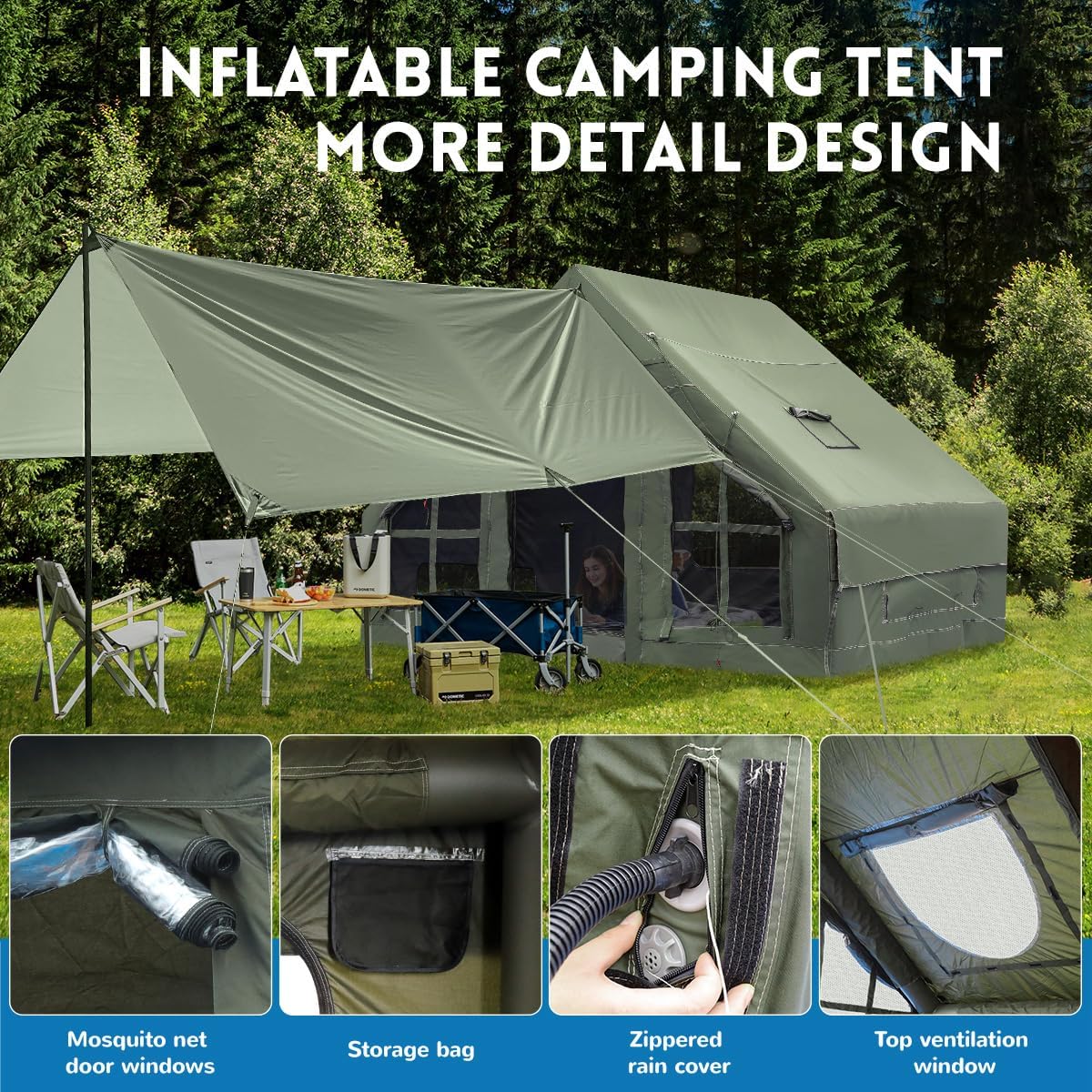 4 Season Inflatable Waterproof Camping Tent X558730