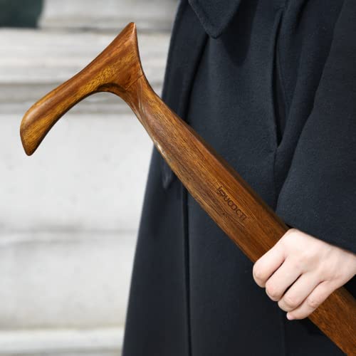 Natural Solid Wood Walking Cane with 3 Rubber Tips and Travel Bag W38777