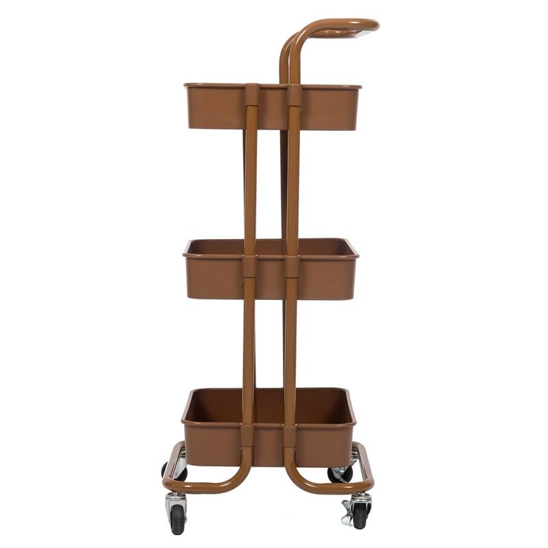 3 Tier Mobile Storage Caddy in Caramel P863