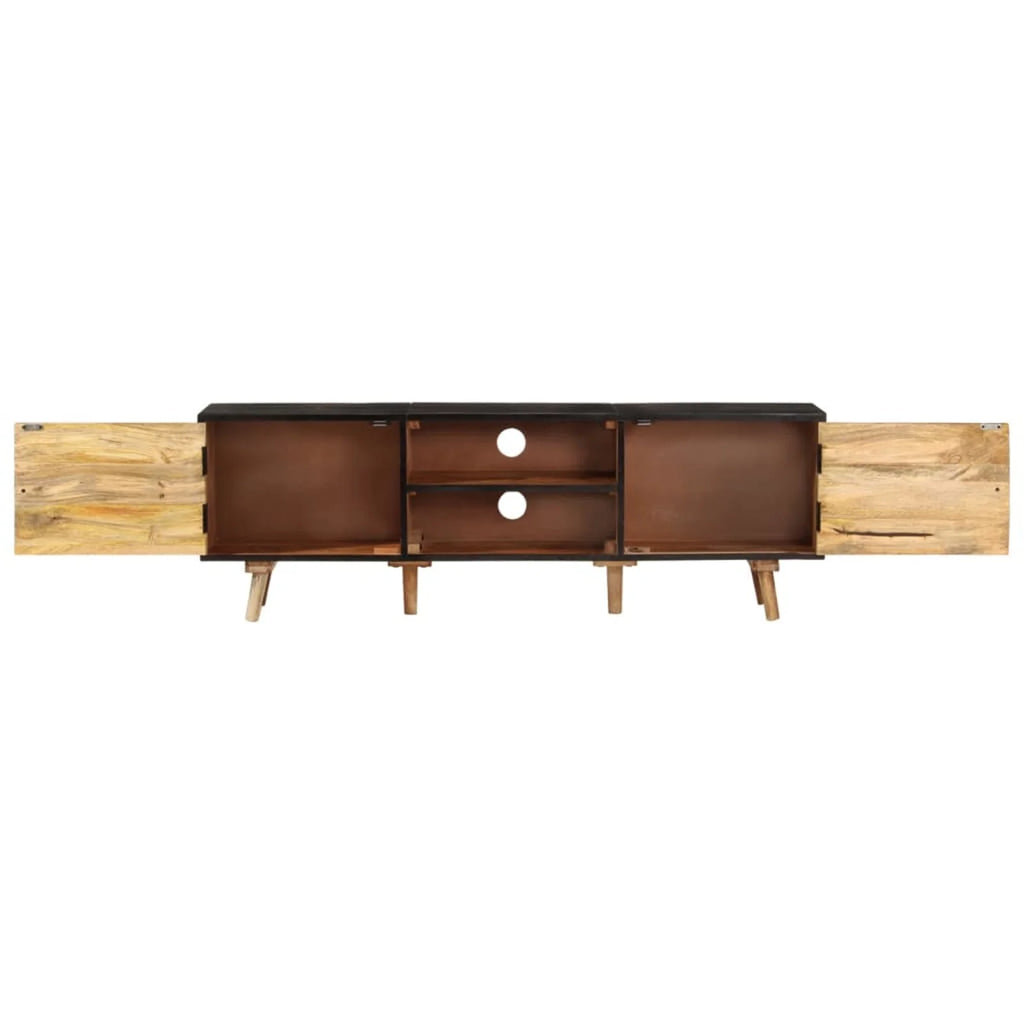 Rough Mango Wood and Solid Acacia Wood TV Cabinet with Storage Shelf C847242