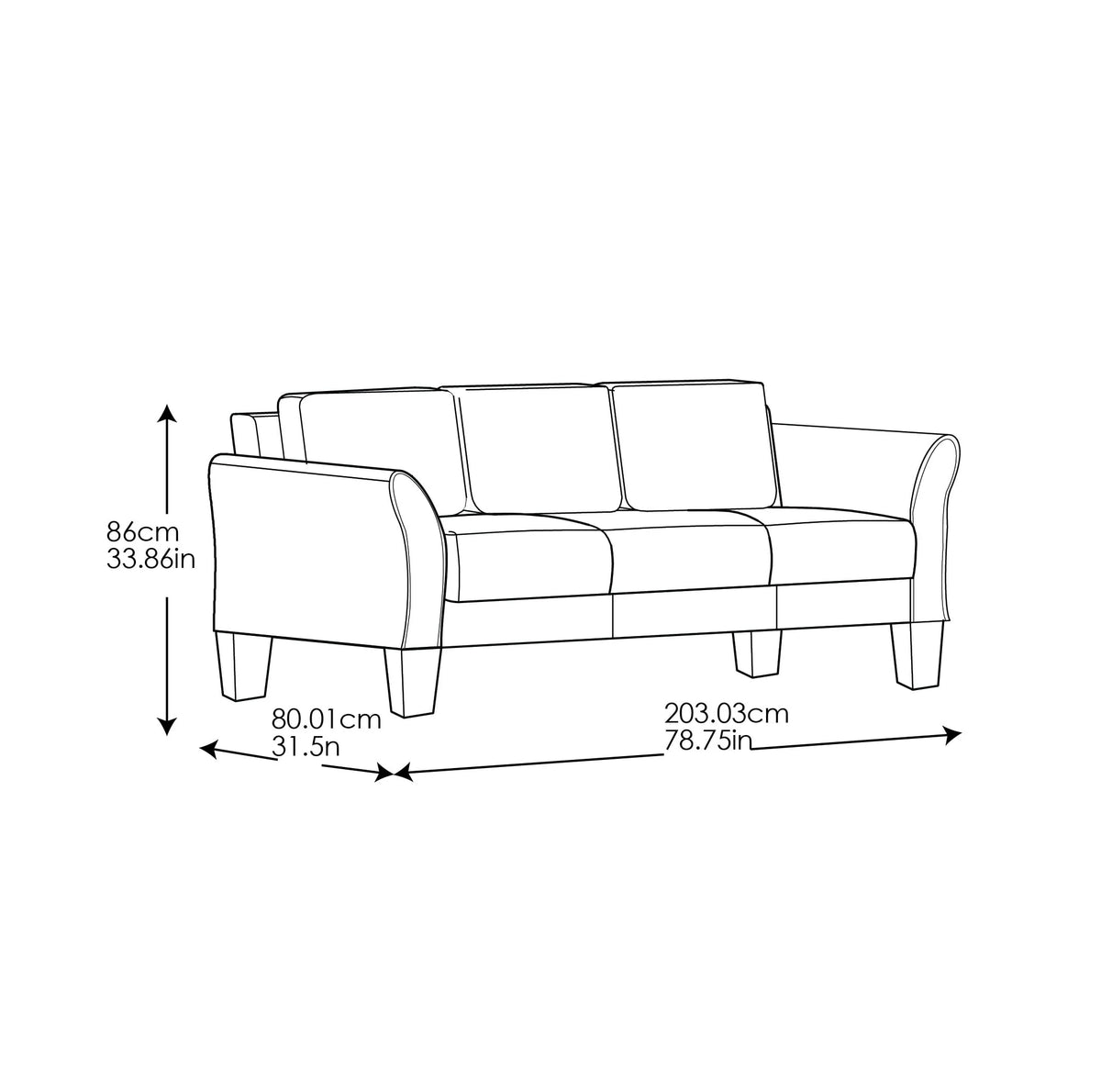 Gray Fabric Sofa D460