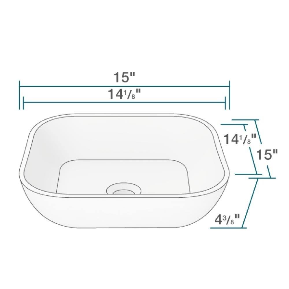 Composite Square Vessel Bathroom Sink with Faucet E2875