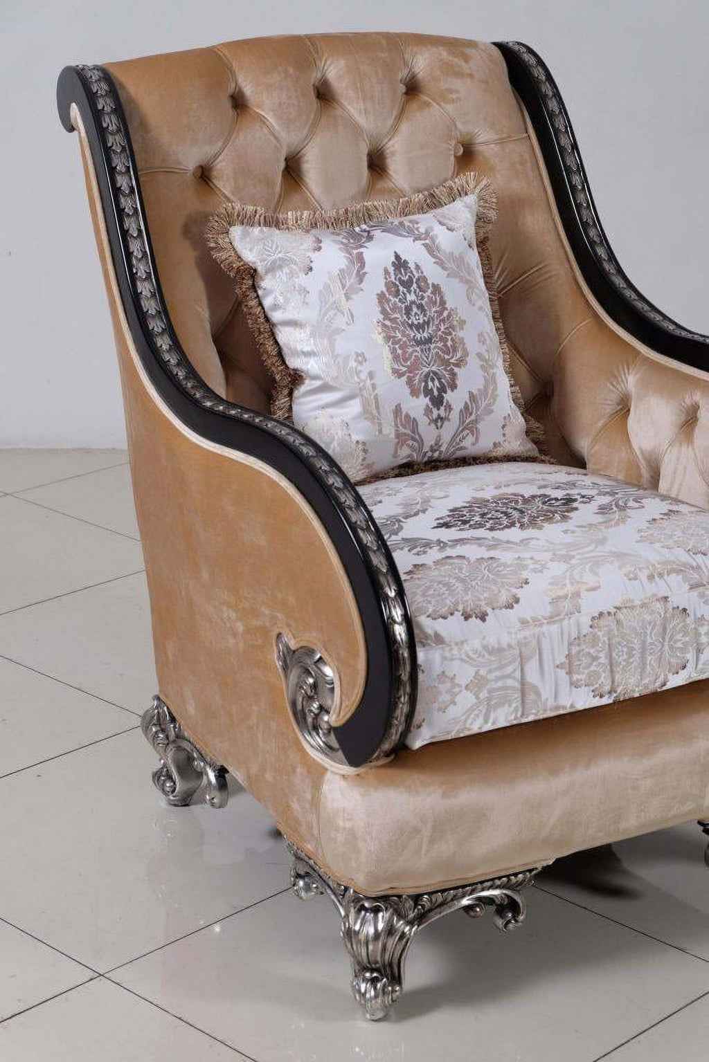 Black & Silver Wood Trim Chair Set 2 T780721