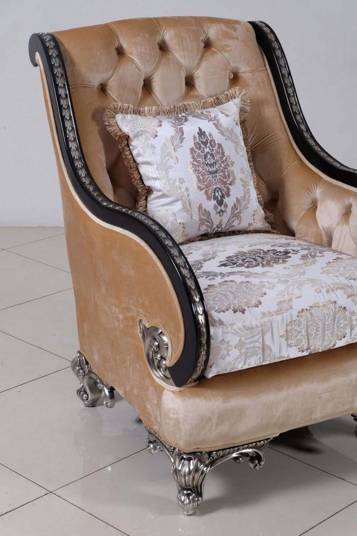 Black & Silver Wood Trim Chair Set 2 T780721