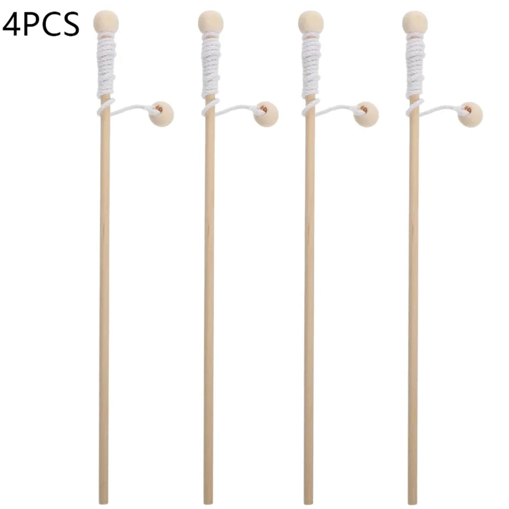 4 Pcs Wooden Magnetic Fishing Poles I633911