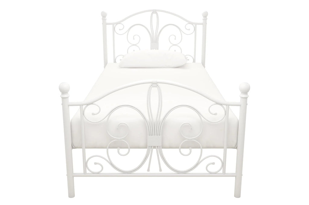 White Twin Metal Bed Q46156